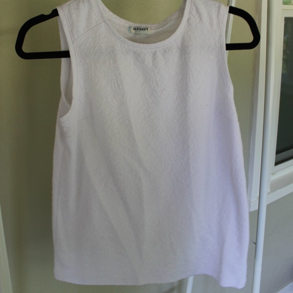 Old Navy Textured White Tank Top